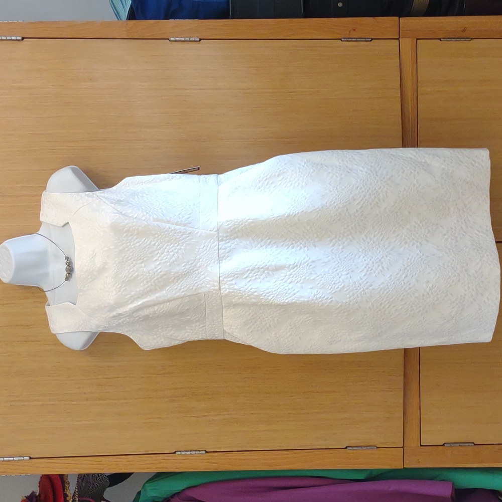 NWOT White "Ivy" Sleeveless Dress SZ 10 By Ellen Tracy - Picture 1 of 11